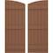 Ekena Millwork Americraft 6-Board (3 Batten) Wood Joined Board-n-Batten Shutters w/Ellipt Top, ARW401BE621X77BTH, PR ARW401BE621X77BTH - alternate 1